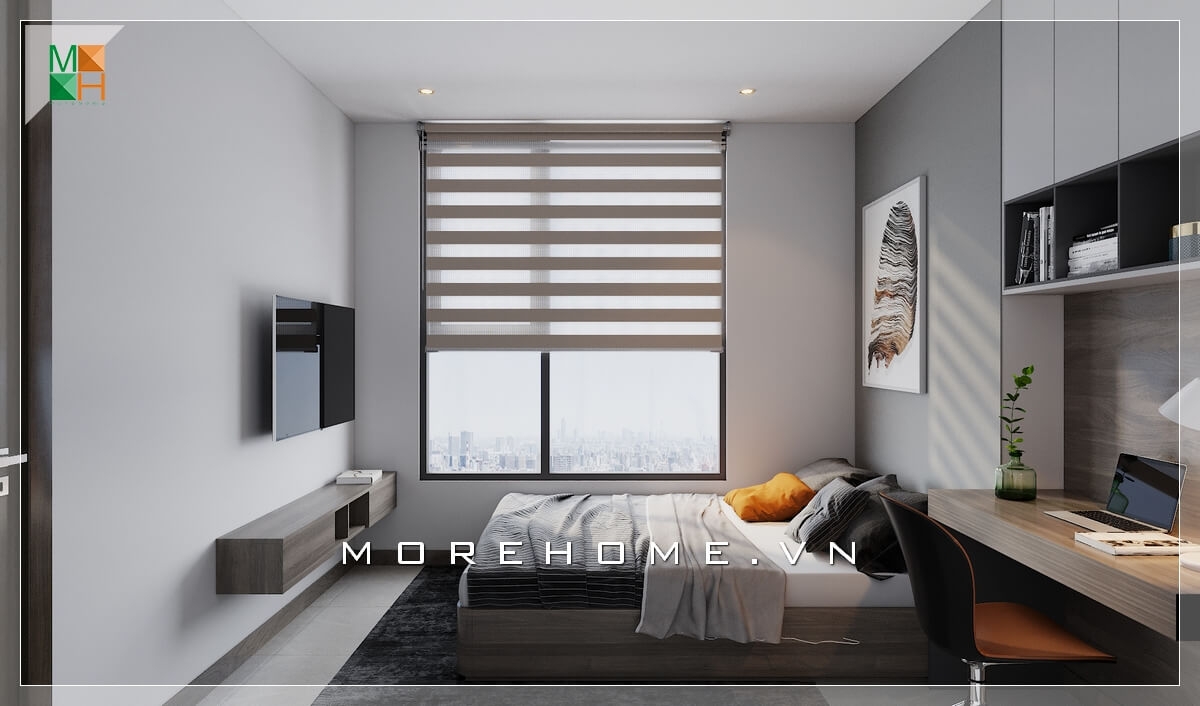 Thiết kế nội thất phòng ngủ nhỏ theo phong cách hiện đại, tối giản nhưng vẫn đam bảo thẩm mỹ và công năng cho người sử dụng